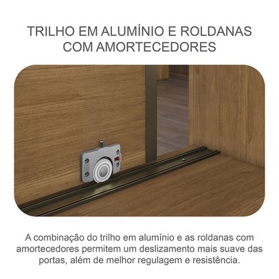 Guarda-Roupa Casal ímola 6 Gavetas 3 Portas 100% Mdf com Espelho Cumaru - Pnr Móveis