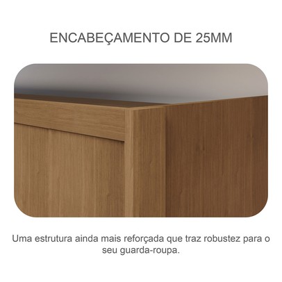 Guarda-Roupa Casal ímola 6 Gavetas 3 Portas 100% Mdf com Espelho Cumaru/Fendi - Pnr Móveis