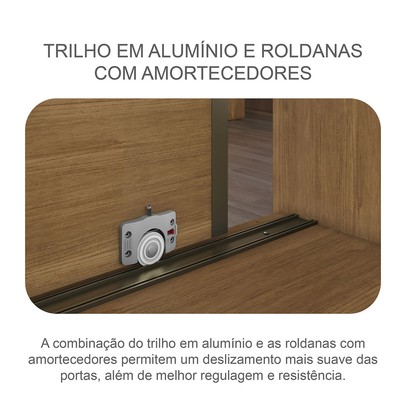 Guarda-Roupa Casal ímola 6 Gavetas 3 Portas 100% Mdf com Espelho Cumaru/Fendi - Pnr Móveis