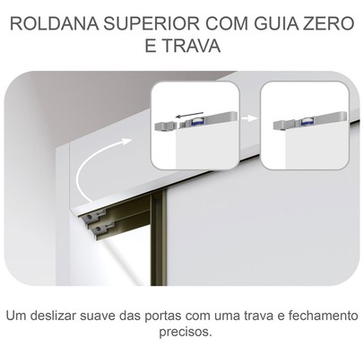 Guarda-Roupa Casal ímola 6 Gavetas 3 Portas 100% Mdf com Espelho Neve - Pnr Móveis