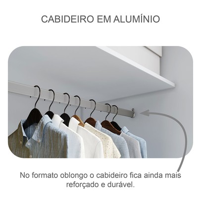 Guarda-Roupa Casal ímola 6 Gavetas 3 Portas 100% Mdf com Espelho Neve - Pnr Móveis