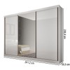 Guarda-Roupa Casal Japão 3 Portas 6 Gavetas 100% Mdf com Espelho Neve - Pnr Móveis