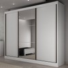 Guarda-Roupa Casal Japão 3 Portas 6 Gavetas 100% Mdf com Espelho Neve - Pnr Móveis