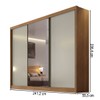 Guarda-Roupa Casal Japão 3 Portas 8 Gavetas 100% Mdf com Espelho Cumaru/Fendi - Pnr Móveis