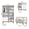Quarto de Bebê Completo Confete 5 Portas 5 Gavetas com Vidro Branco/Jequitibá - Henn