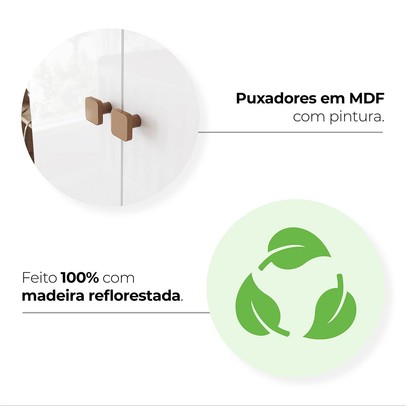 Quarto de Bebê Completo Ternura 1 Porta 3 Gavetas Branco/Jequitibá - Henn