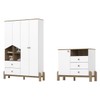 Quarto de Bebê Completo Ternura 5 Portas 5 Gavetas Ie191 Branco/Jequitibá - Henn
