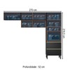 Cozinha Completa Proença 5 Portas 2 Gavetas com Vidro Nogueira/Carbono Prime Tx - Demobile