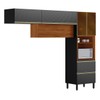 Cozinha Completa Proença 5 Portas 2 Gavetas com Vidro Nogueira/Carbono Prime Tx - Demobile