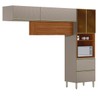 Cozinha Completa Proença 5 Portas 2 Gavetas com Vidro Nogueira/Nude Prime Tx - Demobile