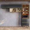 Cozinha Completa Proença 5 Portas 2 Gavetas com Vidro Nogueira/Carbono Prime Tx Dp270 - Demobile