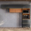 Cozinha Completa Proença 5 Portas 1 Gaveta Ripado Nogueira/Carbono Prime Tx - Demobile