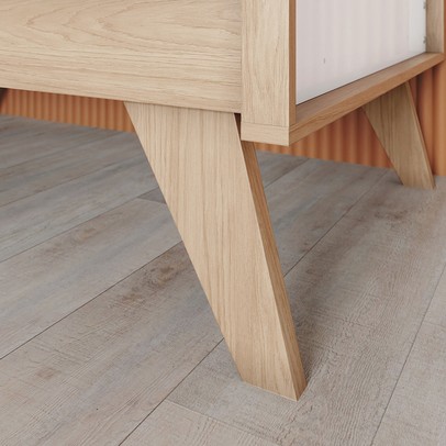 Quarto de Bebê Completo Confete 1 Porta 3 Gavetas Branco/Jequitibá - Henn