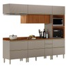 Cozinha Completa Proença 7 Portas 6 Gavetas  Nogueira/Nude Prime Tx Dp270 - Demobile