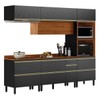 Cozinha Completa Proença 7 Portas 6 Gavetas Nogueira/Carbono Prime Tx Dp2706 - Demobile