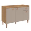 Balcão de Cozinha para Pia 120 Cm Marti 3 Portas 1 Gaveta Mel/Fendi - Fellicci