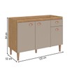 Balcão de Cozinha para Pia 120 Cm Marti 3 Portas 1 Gaveta Mel/Fendi - Fellicci