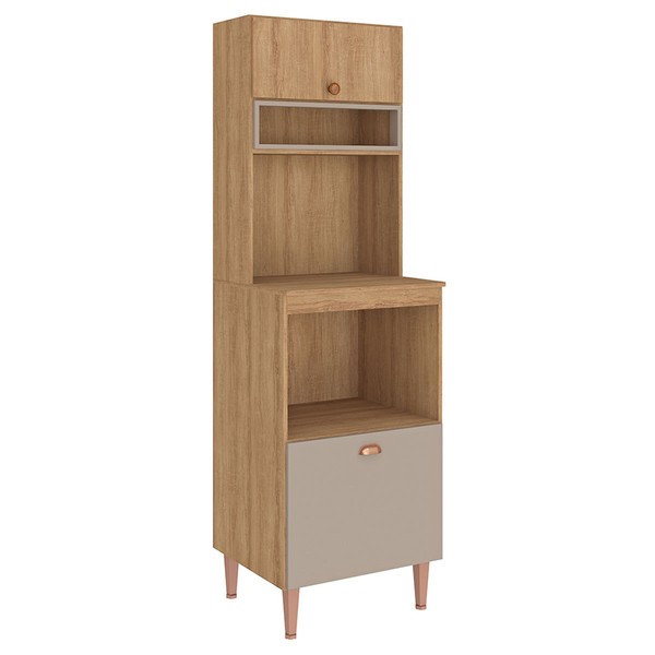 Armário de Cozinha 60,4 Cm Marti 2 Portas Mel/Fendi - Fellicci