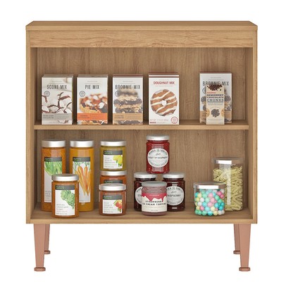 Balcão de Cozinha 80 Cm Marti 2 Portas Mel/Fendi - Fellicci