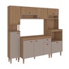 Cozinha Compacta Marti 9 Portas 1 Gavetas Mt01ct Mel/Fendi - Fellicci