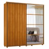 Guarda-Roupa Casal Monet 2 Portas 4 Gavetas 100% Mdf com Espelho Cinamomo - Madetec