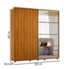 Guarda-Roupa Casal Monet 2 Portas 4 Gavetas 100% Mdf com Espelho Cinamomo - Madetec