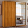Guarda-Roupa Casal Monet 2 Portas 4 Gavetas 100% Mdf com Espelho Cinamomo - Madetec