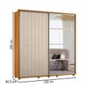 Guarda-Roupa Casal Monet 2 Portas 4 Gavetas 100% Mdf com Espelho Cinamomo/Off White - Madetec