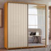 Guarda-Roupa Casal Monet 2 Portas 4 Gavetas 100% Mdf com Espelho Cinamomo/Off White - Madetec