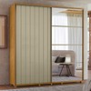 Guarda-Roupa Casal Monet 2 Portas 4 Gavetas 100% Mdf com Espelho Cumaru/Opala - Madetec