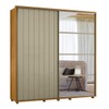 Guarda-Roupa Casal Monet 2 Portas 4 Gavetas 100% Mdf com Espelho Cumaru/Opala - Madetec