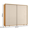 Guarda-Roupa Casala Dali 2 Portas 8 Gavetas 100% Mdf Cinamomo/Off White - Madetec