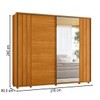 Guarda-Roupa Casal Dali 2 Portas 8 Gavetas 100% Mdf com Espelho Cinamomo 162 - Madetec