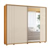Guarda-Roupa Casal Dali 2 Portas 8 Gavetas 100% Mdf com Espelho Cinamomo/Off White 162 - Madetec