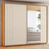 Guarda-Roupa Casal Dali 2 Portas 8 Gavetas 100% Mdf com Espelho Cinamomo/Off White 162 - Madetec