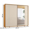 Guarda-Roupa Casal Dali 2 Portas 8 Gavetas 100% Mdf com Espelho Cinamomo/Off White 162 - Madetec
