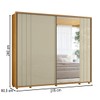 Guarda-Roupa Casal Dali 2 Portas 8 Gavetas 100% Mdf com Espelho Cumaru/Opala 162 - Madetec