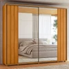 Guarda-Roupa Casal Dali 2 Portas 8 Gavetas 100% Mdf com Espelho Cinamomo - Madetec