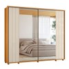 Guarda-Roupa Casal Dali 2 Portas 8 Gavetas 100% Mdf com Espelho Cinamomo/Off White - Madetec
