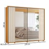 Guarda-Roupa Casal Dali 2 Portas 8 Gavetas 100% Mdf com Espelho Cinamomo/Off White - Madetec