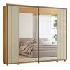 Guarda-Roupa Casal Dali 2 Portas 8 Gavetas 100% Mdf com Espelho Cumaru/Opala - Madetec