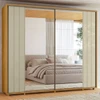 Guarda-Roupa Casal Dali 2 Portas 8 Gavetas 100% Mdf com Espelho Cumaru/Opala - Madetec