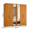 Guarda-Roupa Casal Miro 6 Portas 4 Gavetas 100% Mdf com Espelho Cinamomo - Madetec
