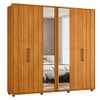 Guarda-Roupa Casal Miro 6 Portas 4 Gavetas 100% Mdf com Espelho Cinamomo - Madetec