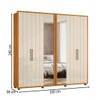 Guarda-Roupa Casal Miro 6 Portas 4 Gavetas 100% Mdf com Espelho Cinamomo/Off White - Madetec