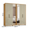 Guarda-Roupa Casal Miro 6 Portas 4 Gavetas 100% Mdf com Espelho Cumaru/Opala - Madetec