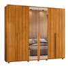 Guarda-Roupa Casal Volpi 6 Portas 6 Gavetas 100% Mdf com Espelho Flex Cinamomo 177 - Madetec