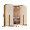 Guarda-Roupa Casal Volpi 6 Portas 6 Gavetas 100% Mdf com Espelho Flex Cinamomo/Off White 177 - Madetec