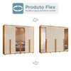Guarda-Roupa Casal Volpi 6 Portas 6 Gavetas 100% Mdf com Espelho Flex Cinamomo/Off White 177 - Madetec