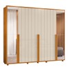 Guarda-Roupa Casal Volpi 6 Portas 6 Gavetas 100% Mdf com Espelho Flex Cinamomo/Off White 177 - Madetec